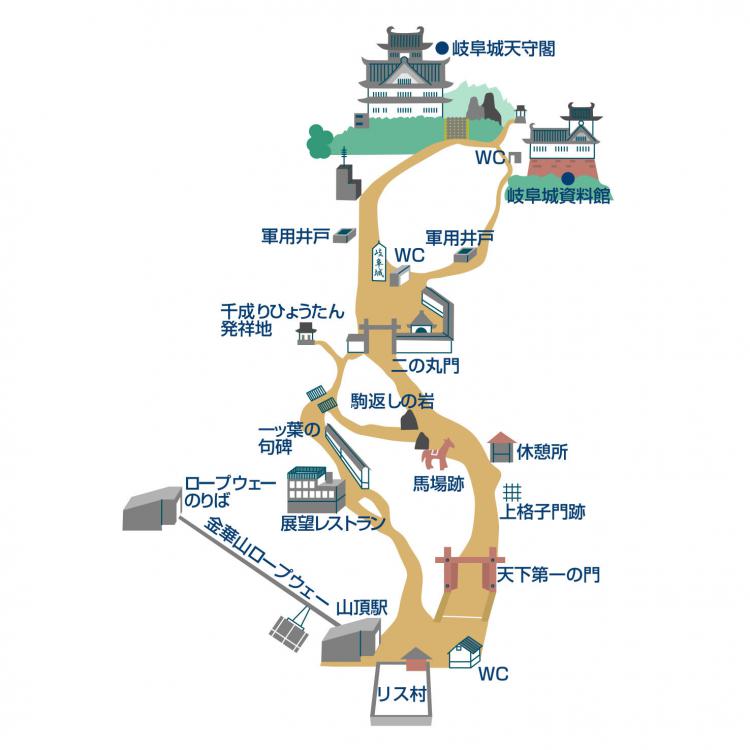 <b>岐阜城周辺MAP</b>
